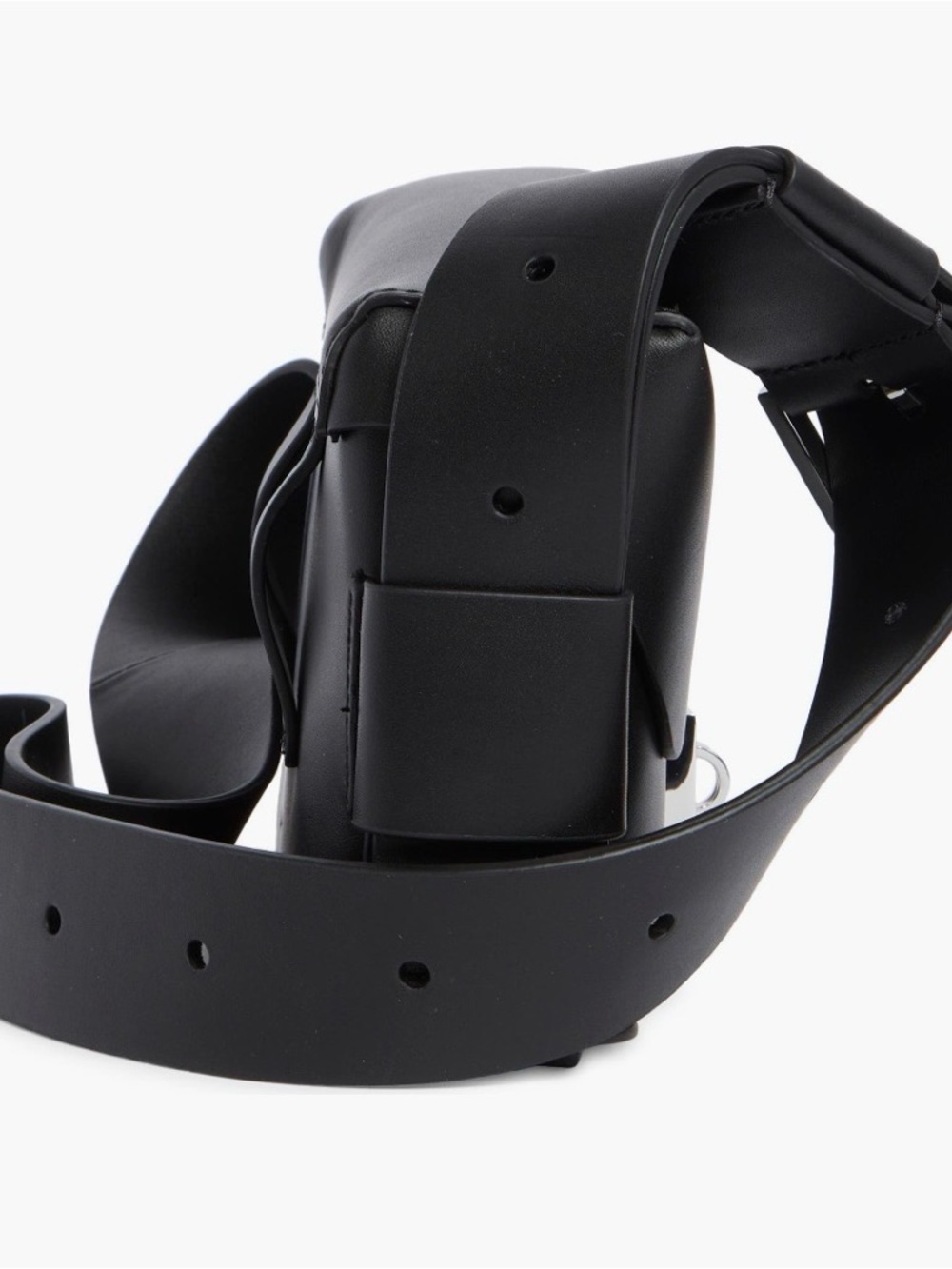 All Saints Black Leather Crossbody Bag with Silver Hardware - Picture 4 of 4